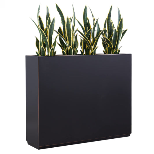 Wallowa 38" Long Metal Planter Box with Gold Edge | No Assembly