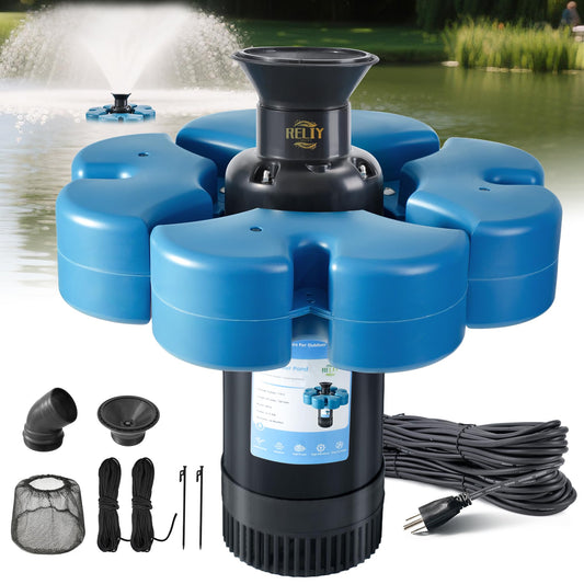 RELIY 1HP Floating Pond Fountain Aerator | 15000 GPH | 100FT Cord
