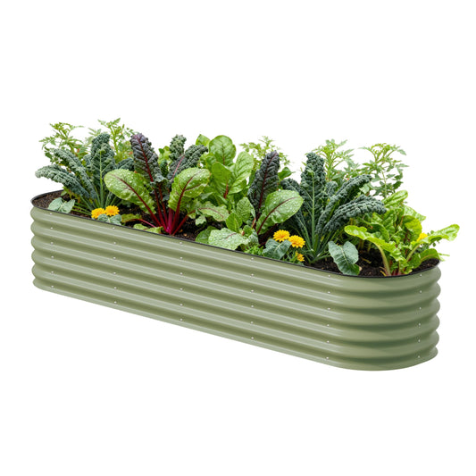 Vego Garden 17" Tall 9-in-1 Metal Raised Garden Bed Kit | Olive Green